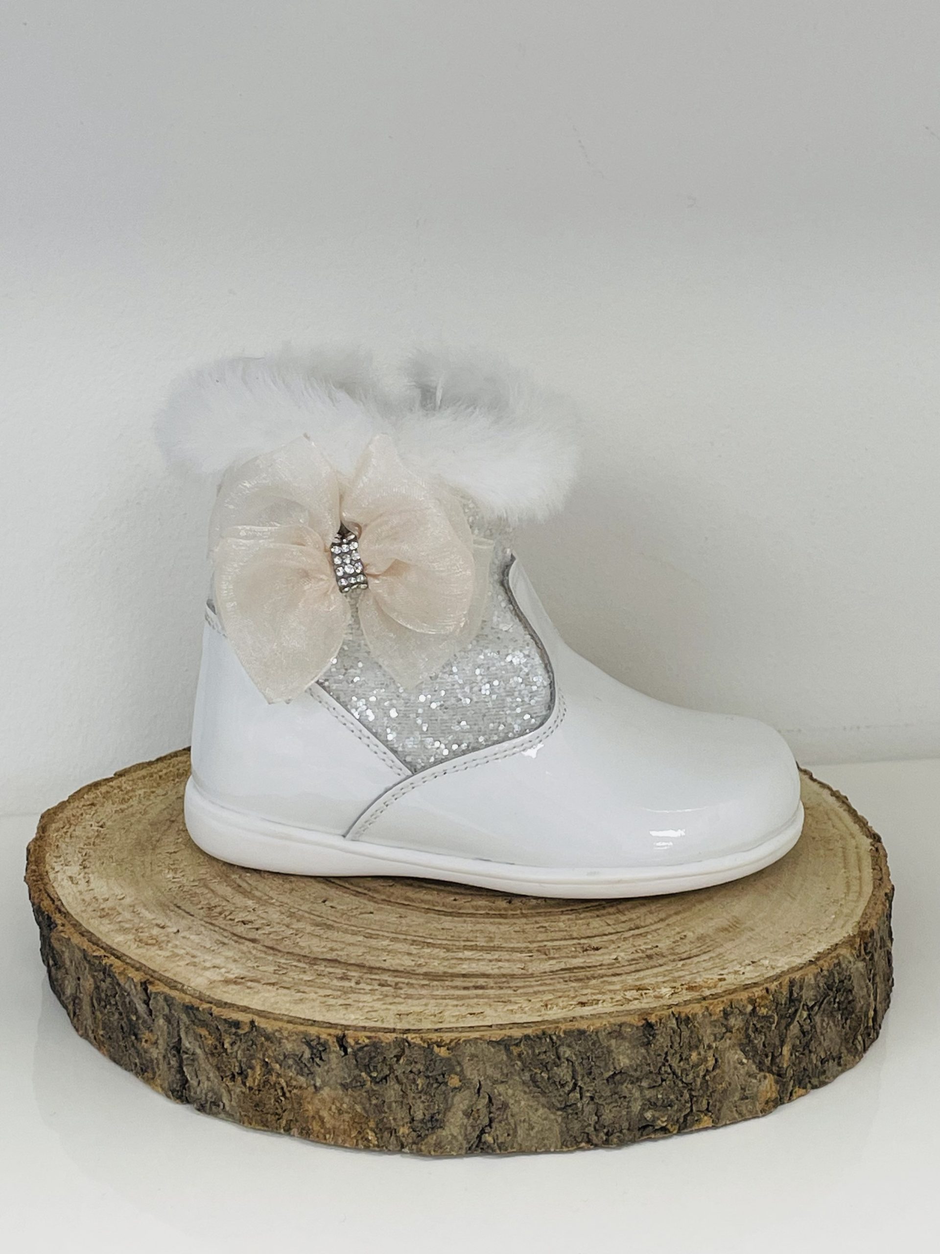 Girls white clearance patent boots